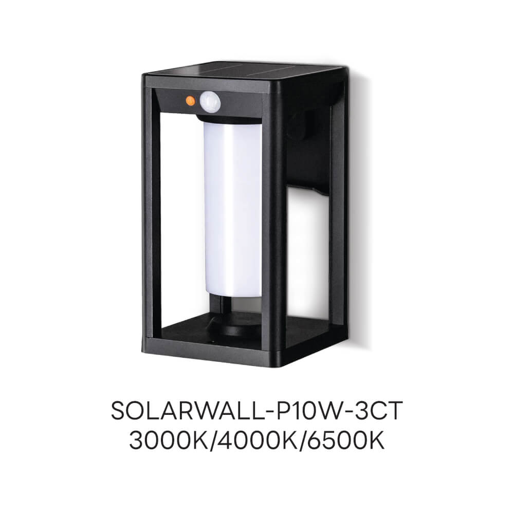ไฟผนังภายนอก SOLAR SL LIGHTING P10W 10 วัตต์ WARM WHITE/COOL WHITE/DAY LIGHT สีดำ