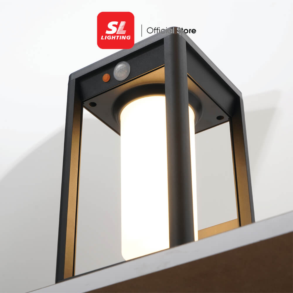 ไฟผนังภายนอก SOLAR SL LIGHTING P10W 10 วัตต์ WARM WHITE/COOL WHITE/DAY LIGHT สีดำ
