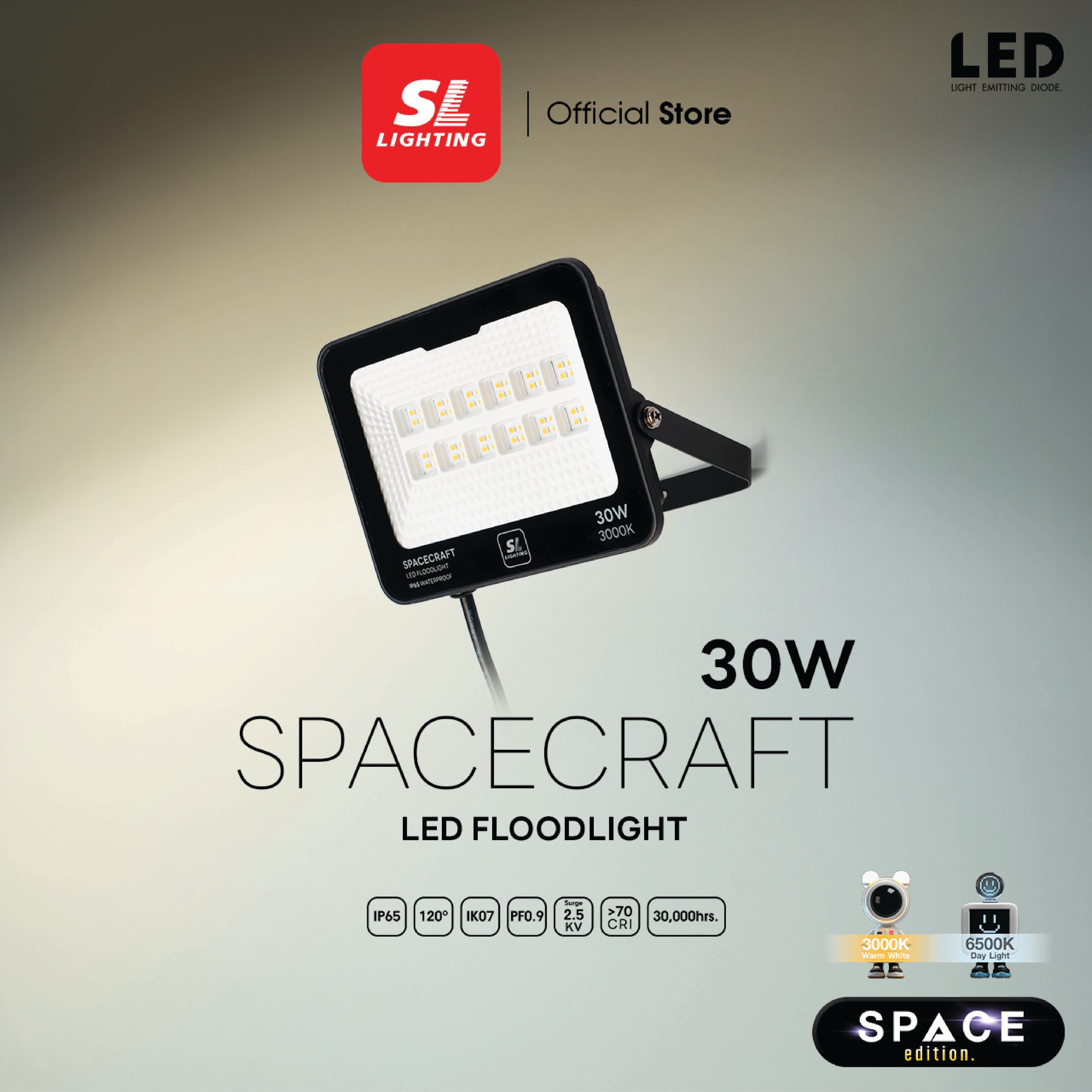สปอตไลท์ LED SL LIGHTING SPACECRAFT 30 วัตต์ WARM WHITE สีดำ