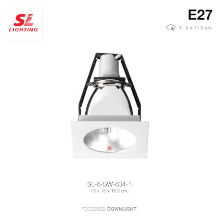 ดาวน์ไลท์ SL LIGHTING 634-1 ทรงสี่เหลี่ยม สีขาว_3