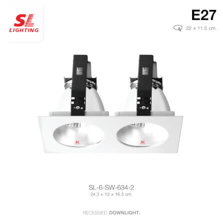 ดาวน์ไลท์ SL LIGHTING 634-2 ทรงสี่เหลี่ยม สีขาว_3