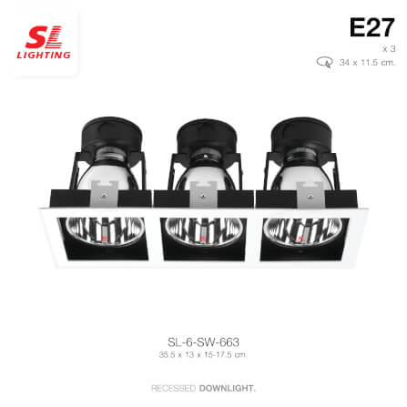 ดาวน์ไลท์ SL LIGHTING 663 ทรงสี่เหลี่ยม สีขาว_1