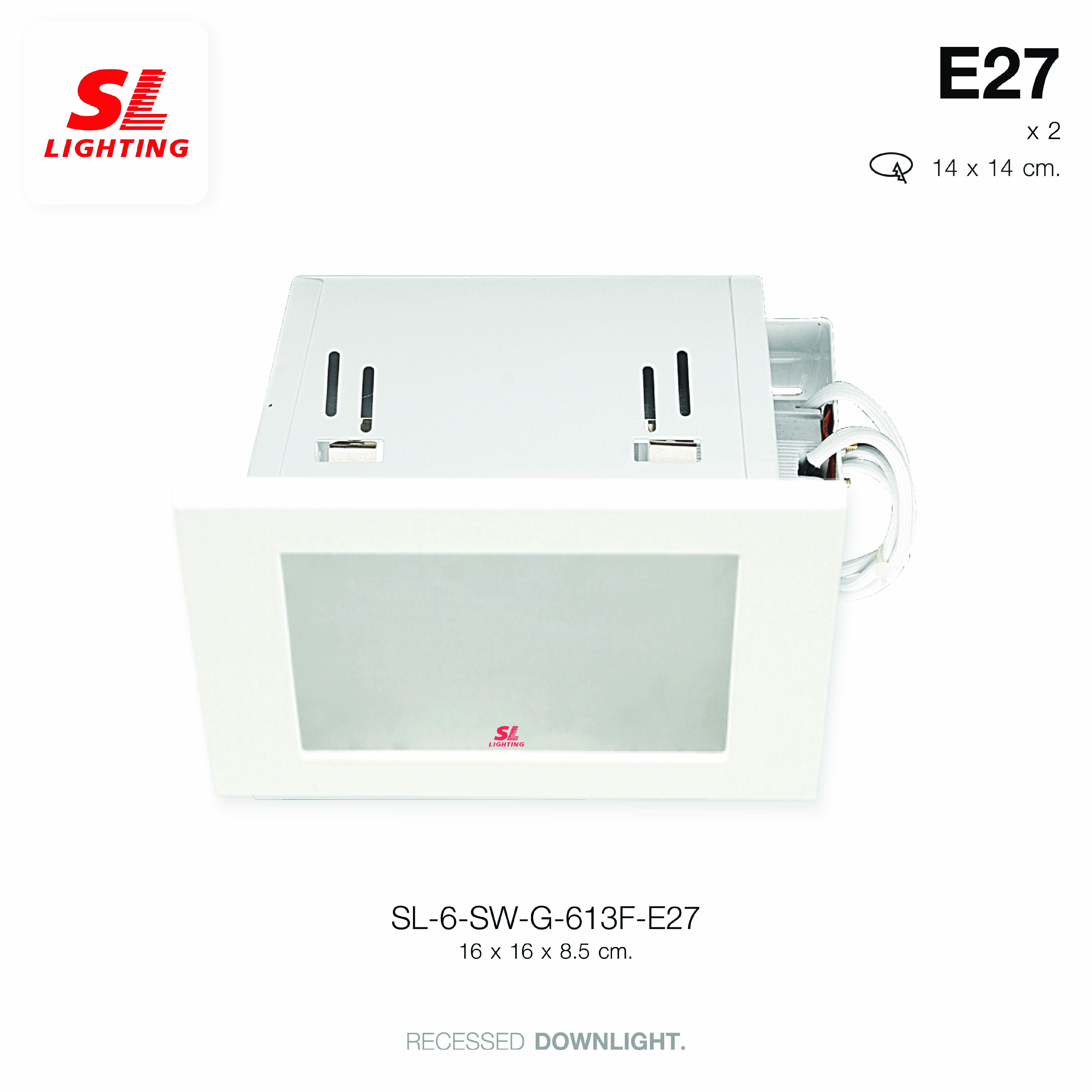ดาวน์ไลท์ SL LIGHTING 612 E27 กลม สีขาว กระจกฝ้า 2 ขั้ว