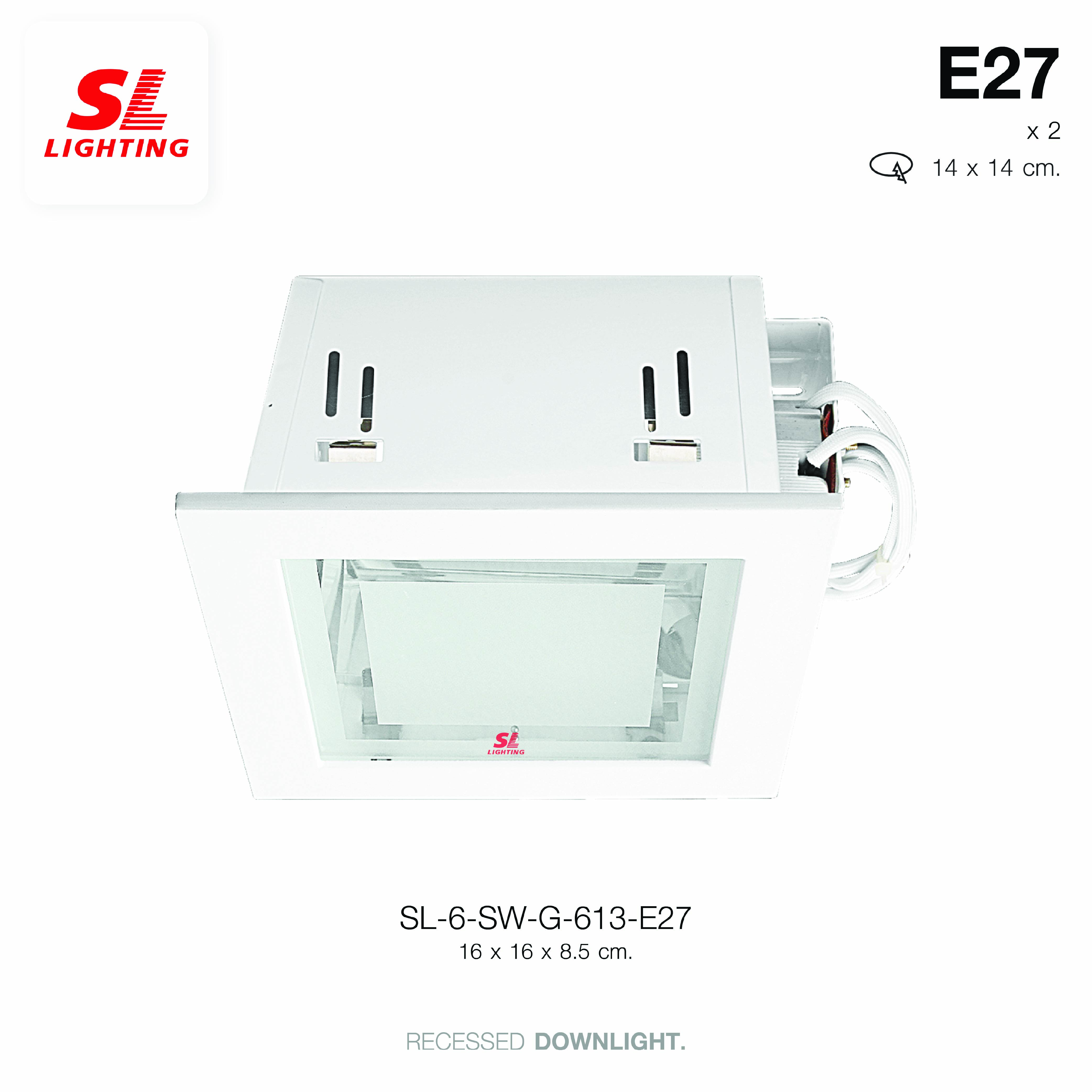 ดาวน์ไลท์ SL LIGHTING 612 E27 กลม สีขาว กระจกฝ้าตรงกลาง 2 ขั้ว_2