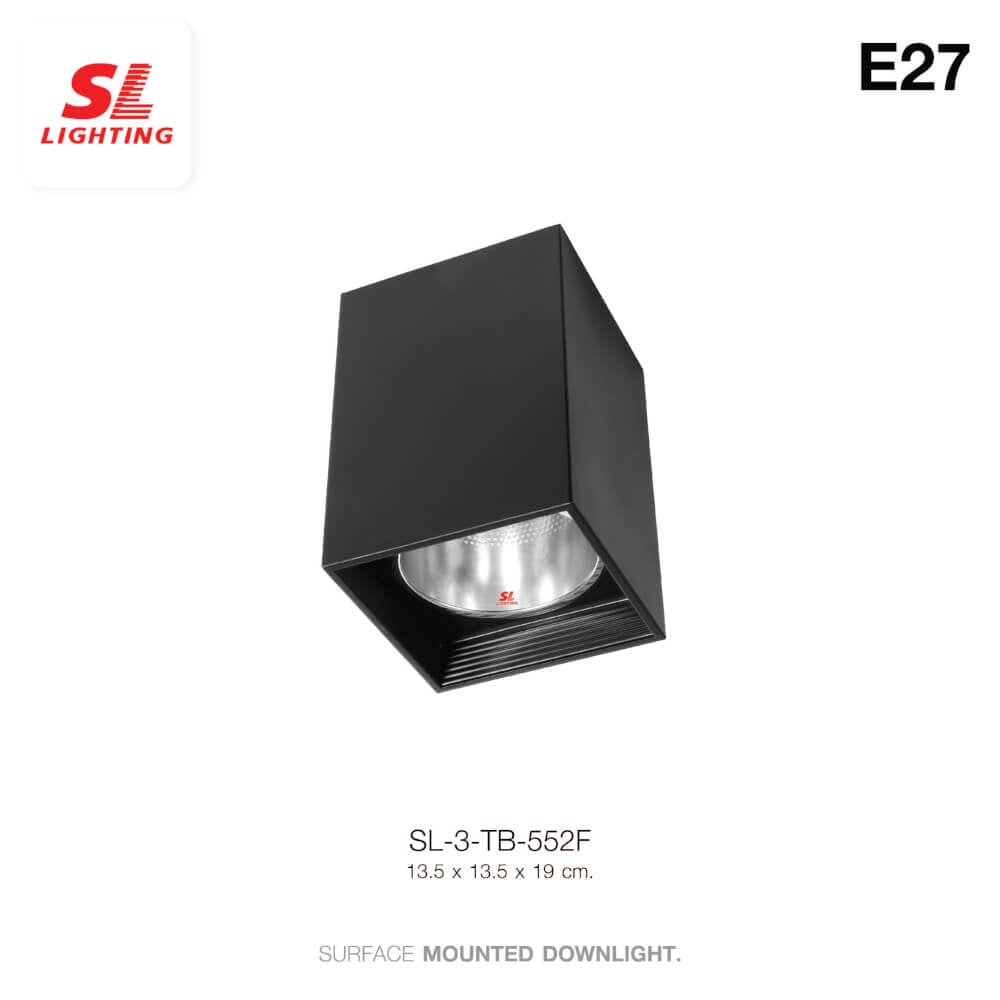 ดาวน์ไลท์ SL LIGHTING 552F สี่เหลี่ยม E27 สีดำ