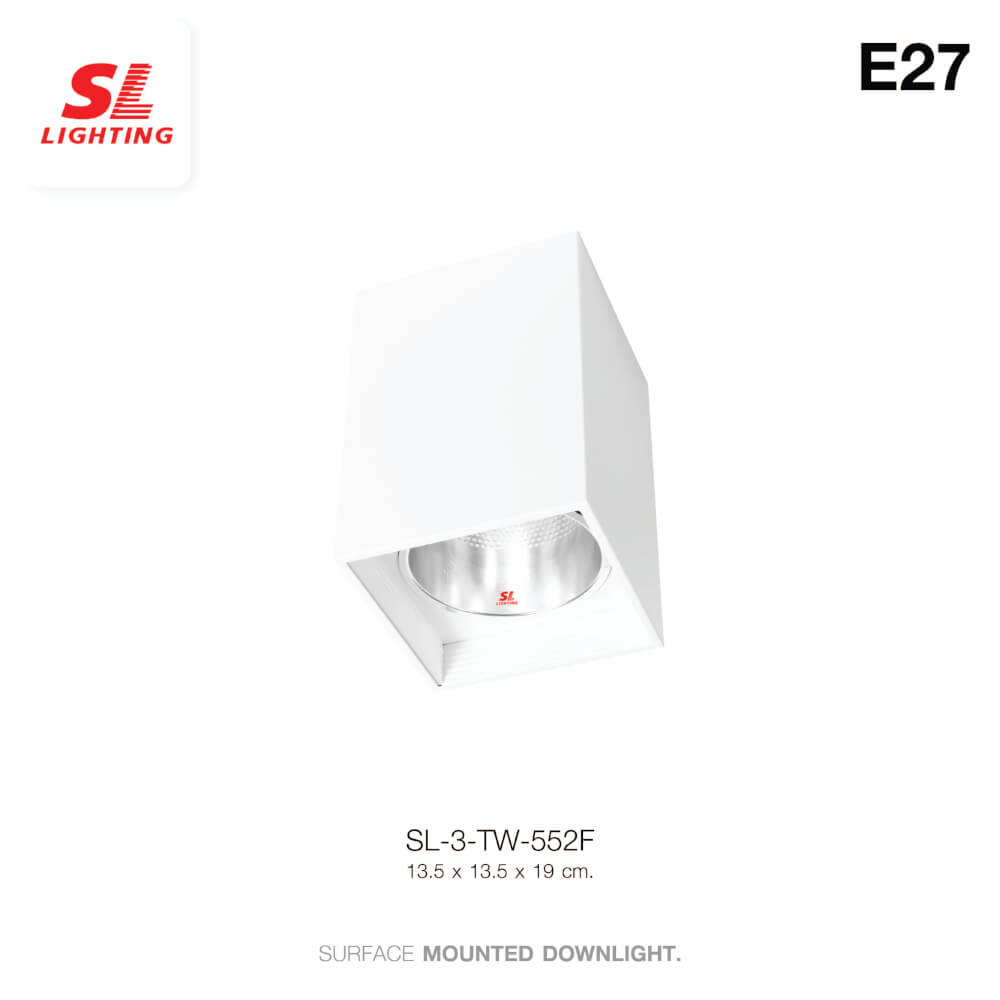 ดาวน์ไลท์ SL LIGHTING 552F สี่เหลี่ยม E27 สีขาว