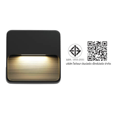 ไฟผนังภายนอก LED SL LIGHTING TER-03 2 วัตต์ WARM WHITE สีดำ_3