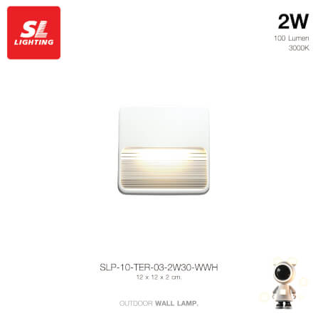 ไฟผนังภายนอก LED SL LIGHTING TER-03 2 วัตต์ WARM WHITE สีขาว_1