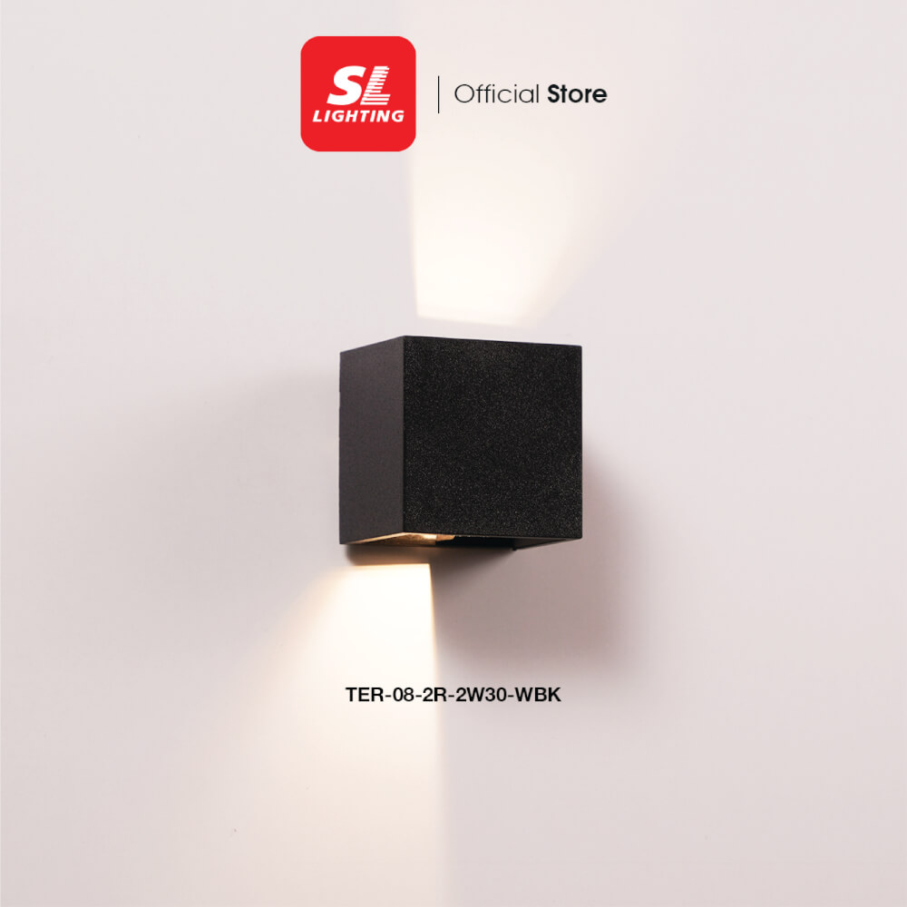 ไฟผนังภายนอก LED SL LIGHTING TER-08-2R 2 วัตต์ WARM WHITE สีดำ