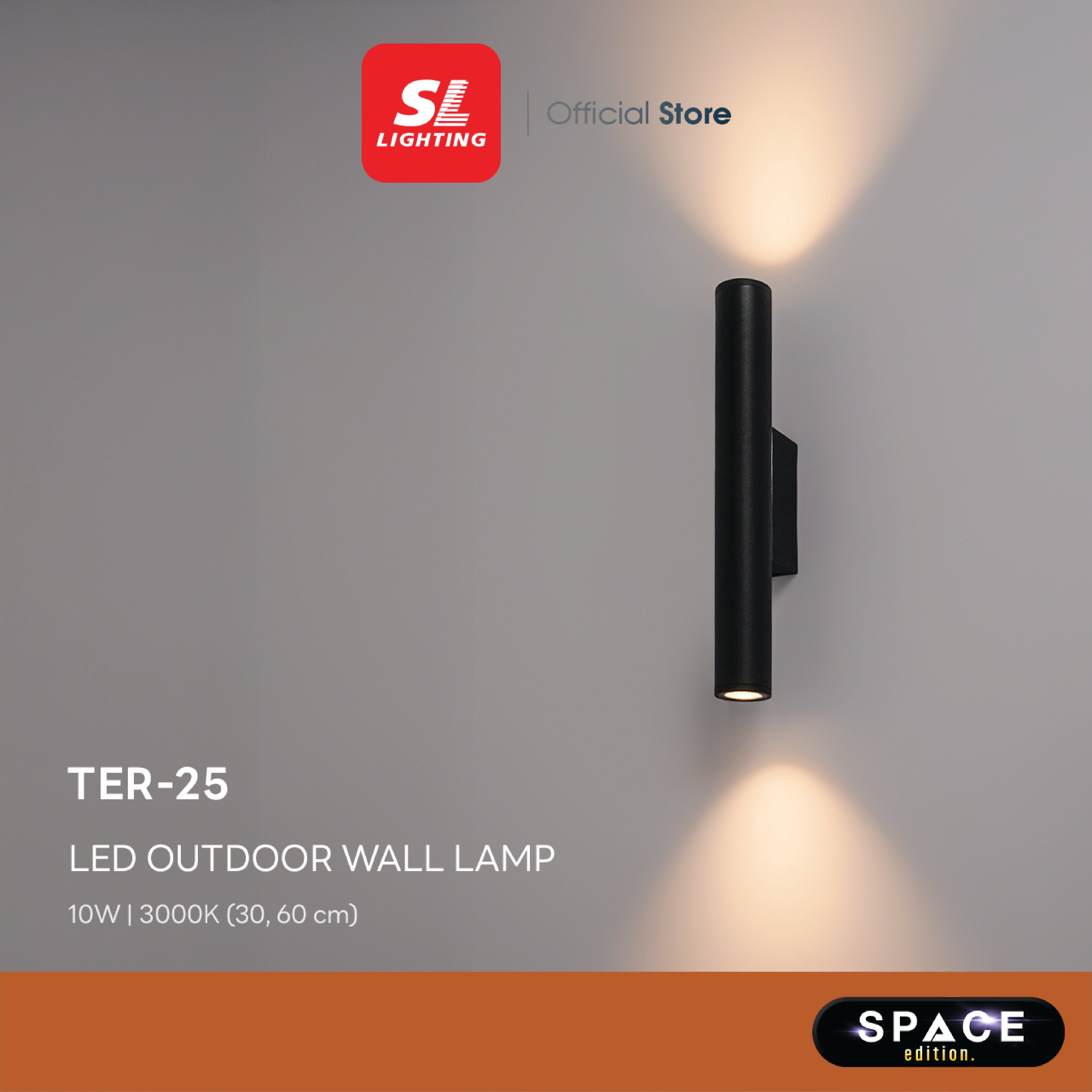 ไฟผนังภายนอก LED SL LIGHTING TER-25 10 วัตต์ 30ซม.WARM WHITE สีดำ