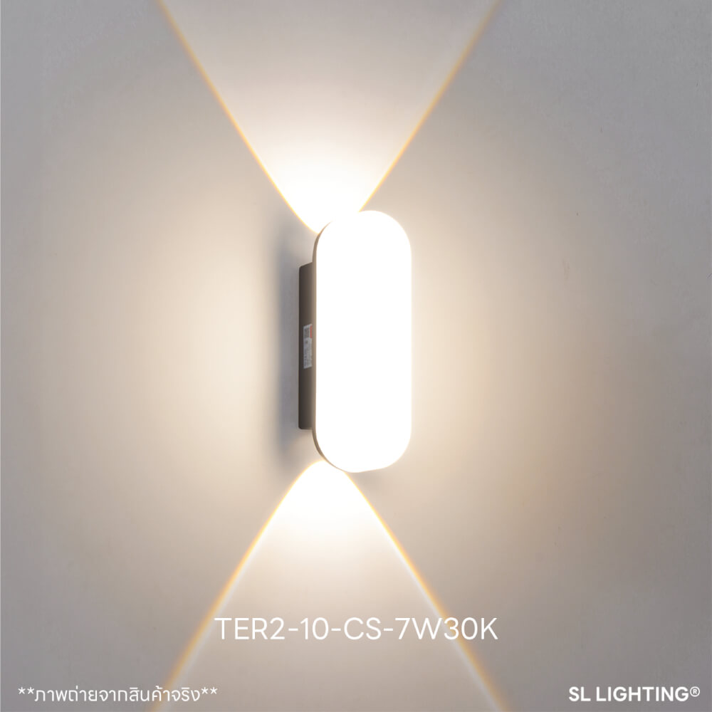 ไฟผนังภายนอก LED SL LIGHTING TER2-CS 7 วัตต์ WARM WHITE สีดำ