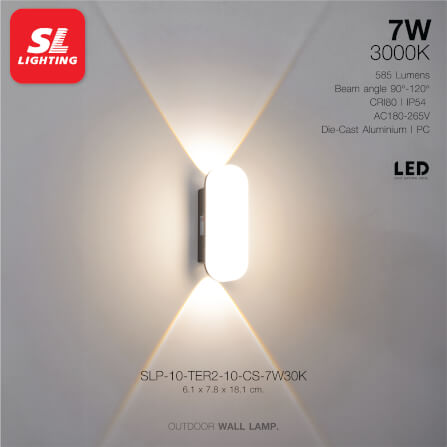 ไฟผนังภายนอก LED SL LIGHTING TER2-CS 7 วัตต์ WARM WHITE สีดำ_1