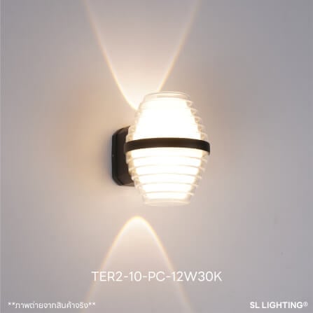 ไฟผนังภายนอก LED SL LIGHTING TER2-PC 12 วัตต์ WARM WHITE สีดำ_5