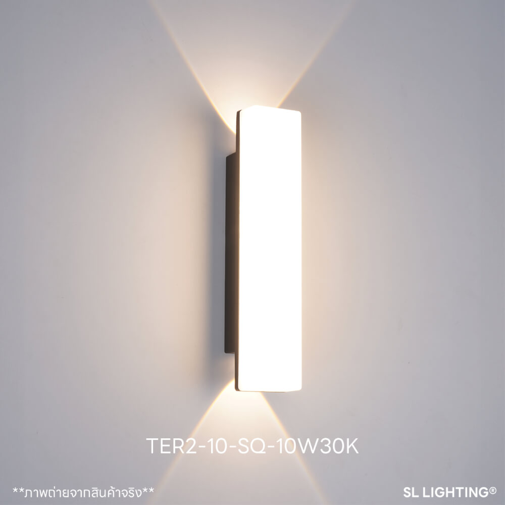 ไฟผนังภายนอก LED SL LIGHTING TER2-SQ 10 วัตต์ WARM WHITE สีดำ