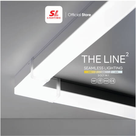 โคมไฟออฟฟิศ LED SL LIGHTING THELINE 20W 60 ซม. เปลี่ยนได้ 3 แสง สีดำ_1