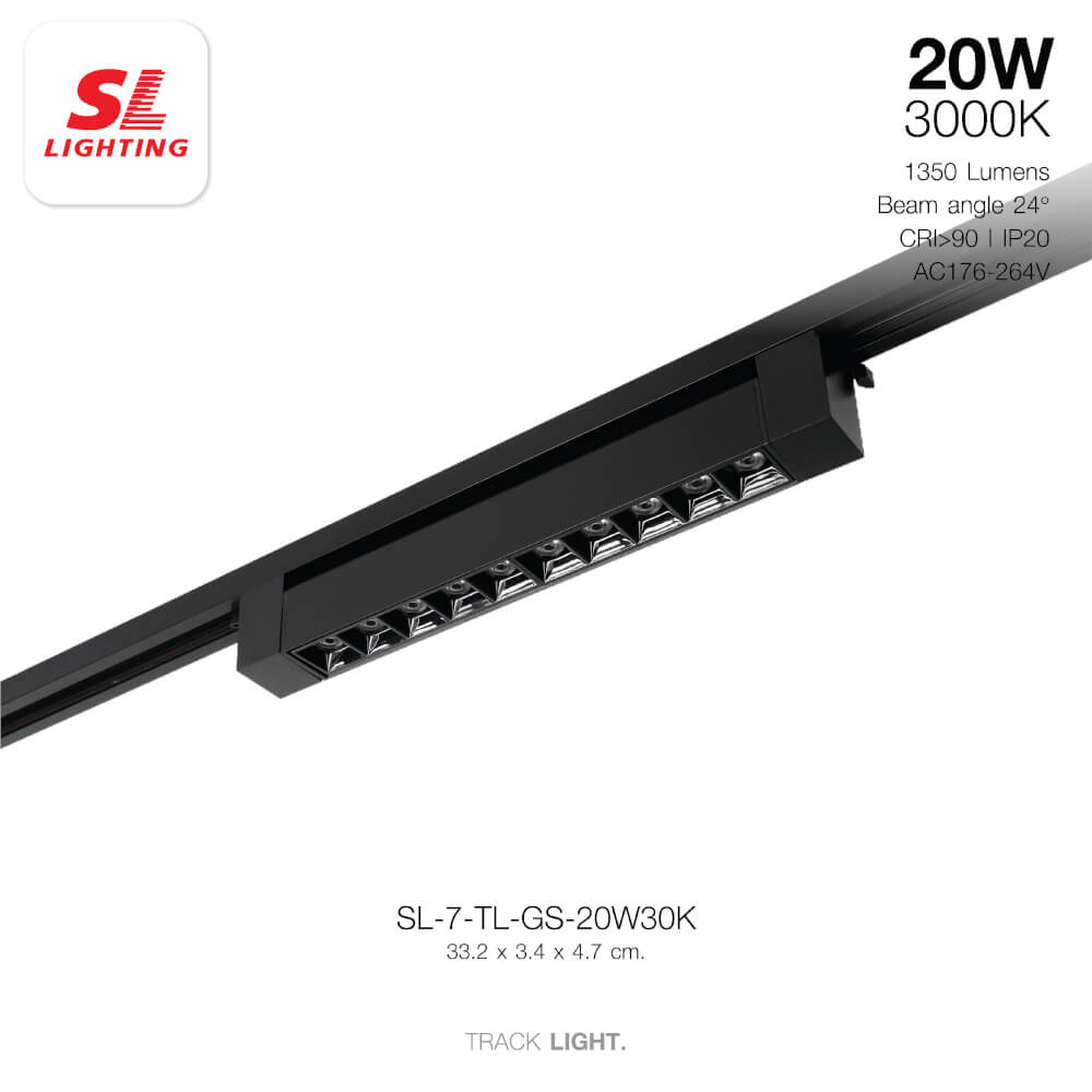 แทรคไลท์ LED SL LIGHTING TL-GS 20 วัตต์ WARM WHITE สีดำ