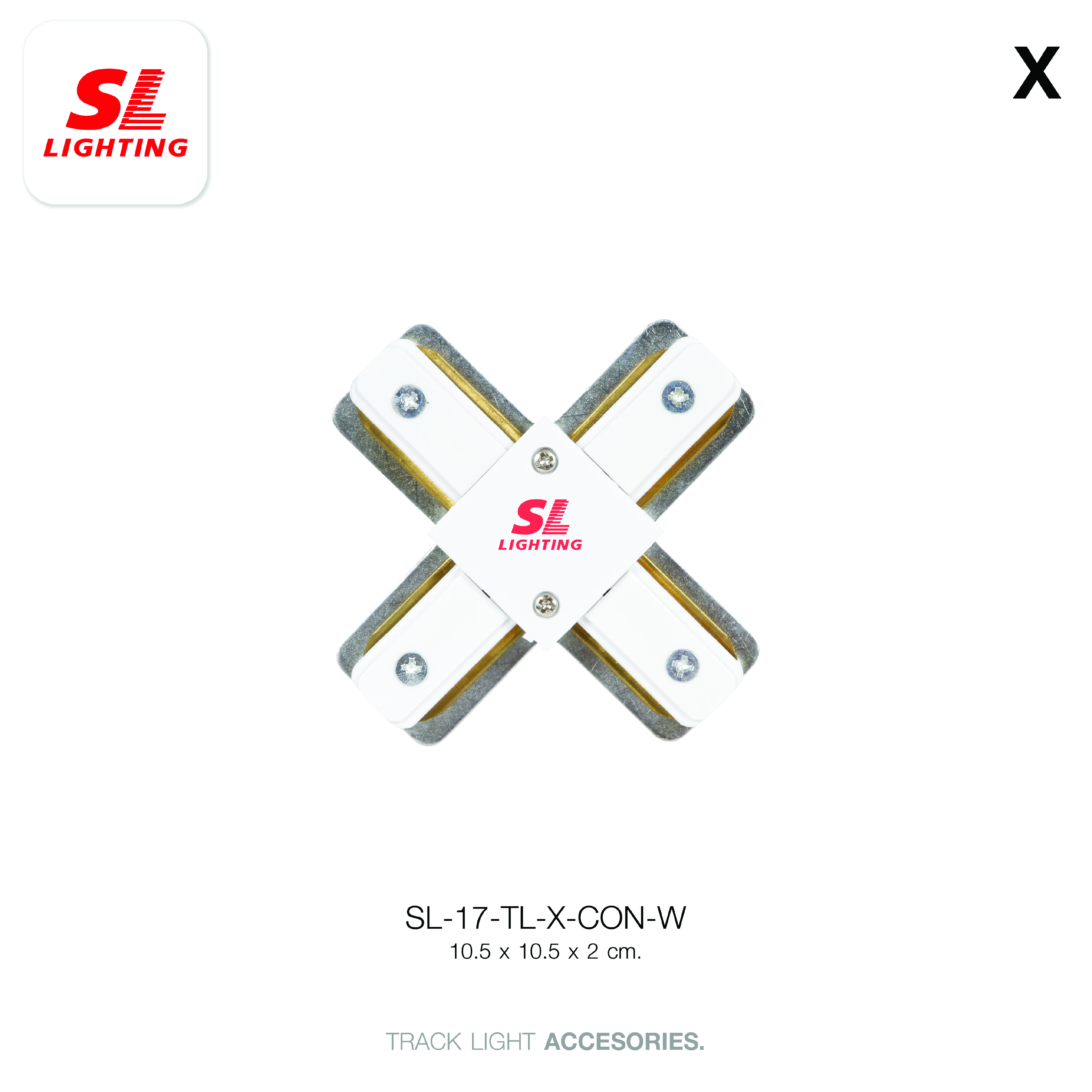 ข้อต่อรางไฟแทรคไลท์ SL LIGHTING TL-X 4 ทาง สีขาว