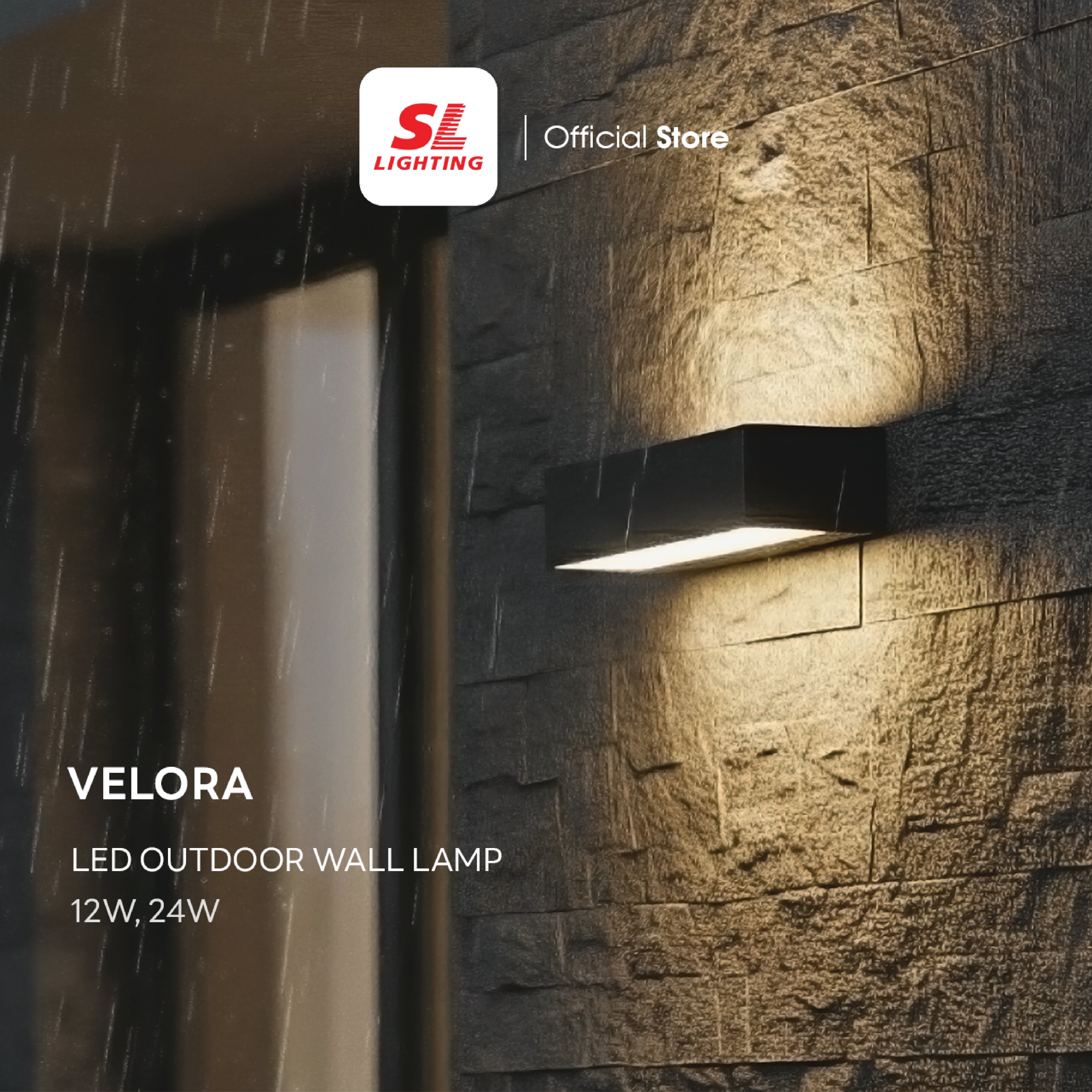 ไฟผนังภายนอก LED SL LIGHTING VELORA 12 วัตต์ ส่อง 1 ทาง WARM WHITE สีดำ_1