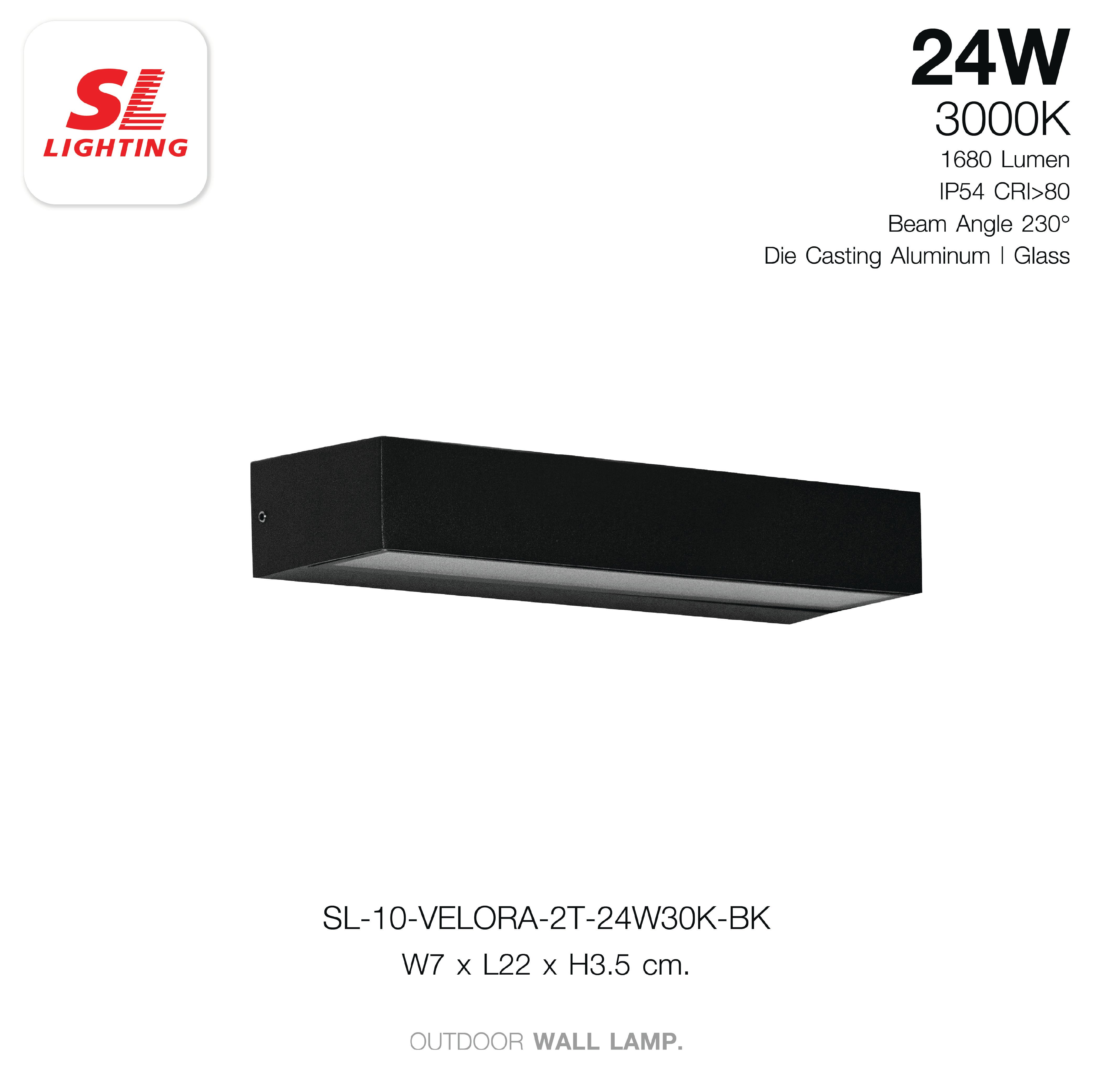 ไฟผนังภายนอก LED SL LIGHTING VELORA 24 วัตต์ ส่อง 2 ทาง WARM WHITE สีดำ_5