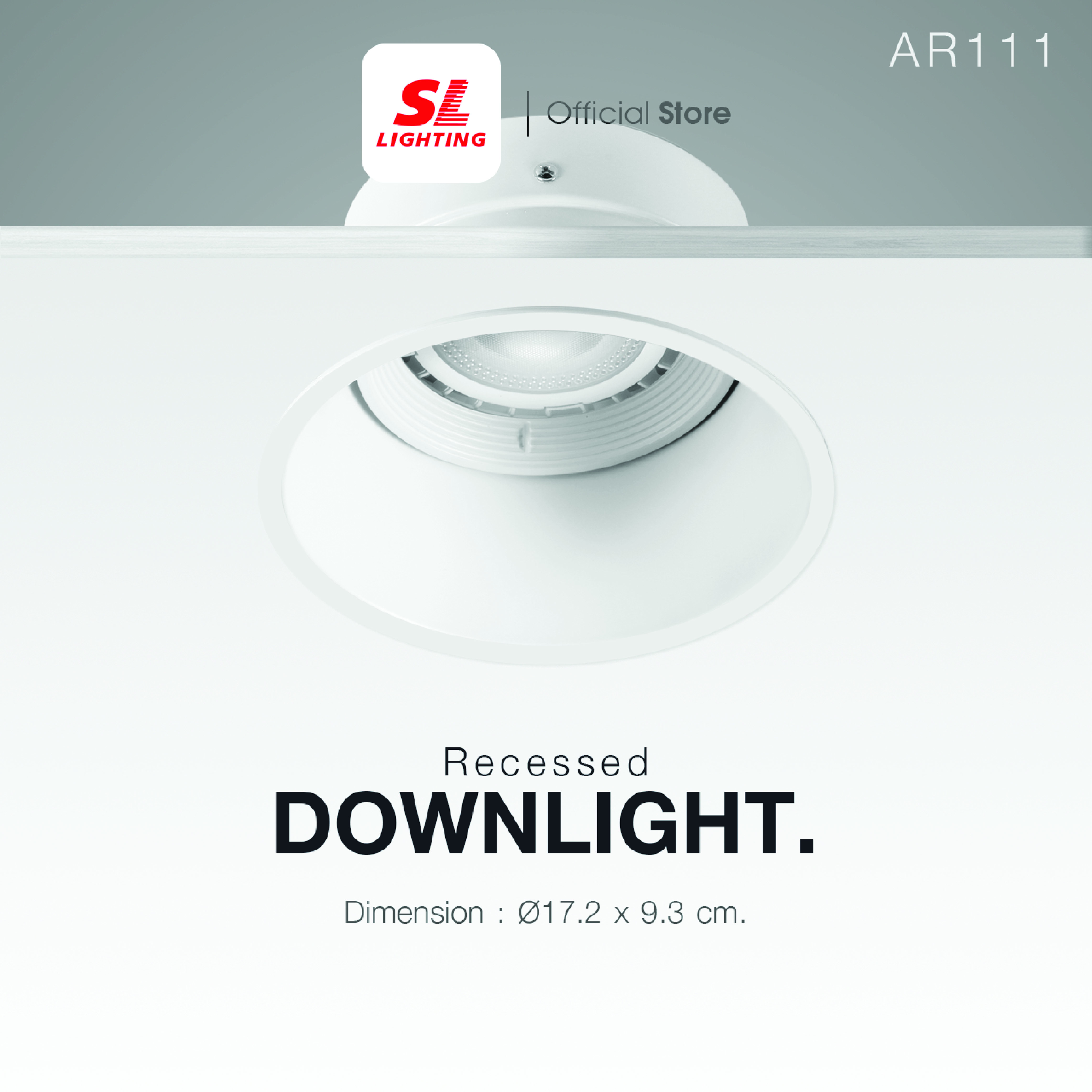 ดาวน์ไลท์ SL LIGHTING 766 AR111 7 นิ้ว ทรงกลม สีขาว