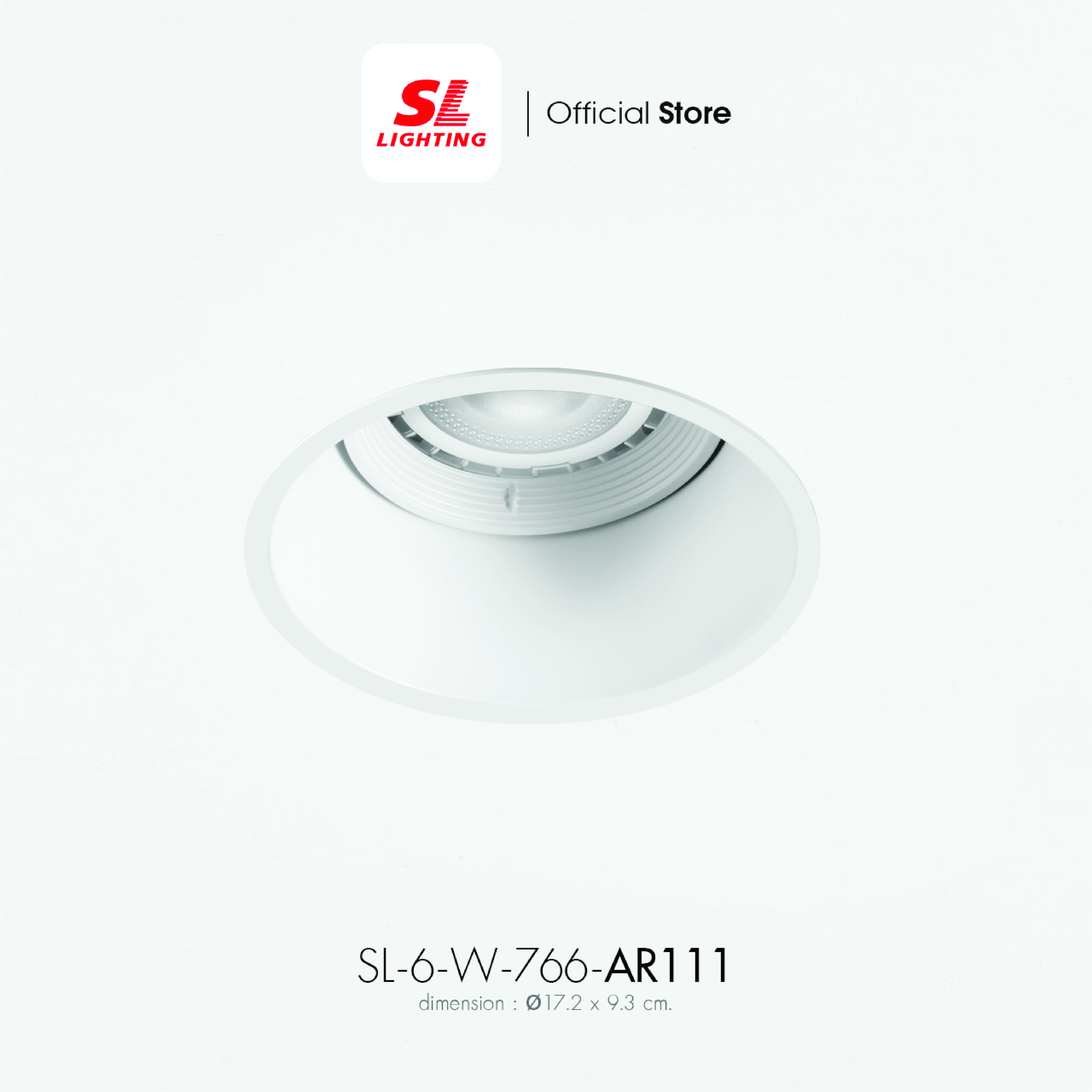 ดาวน์ไลท์ SL LIGHTING 766 AR111 7 นิ้ว ทรงกลม สีขาว