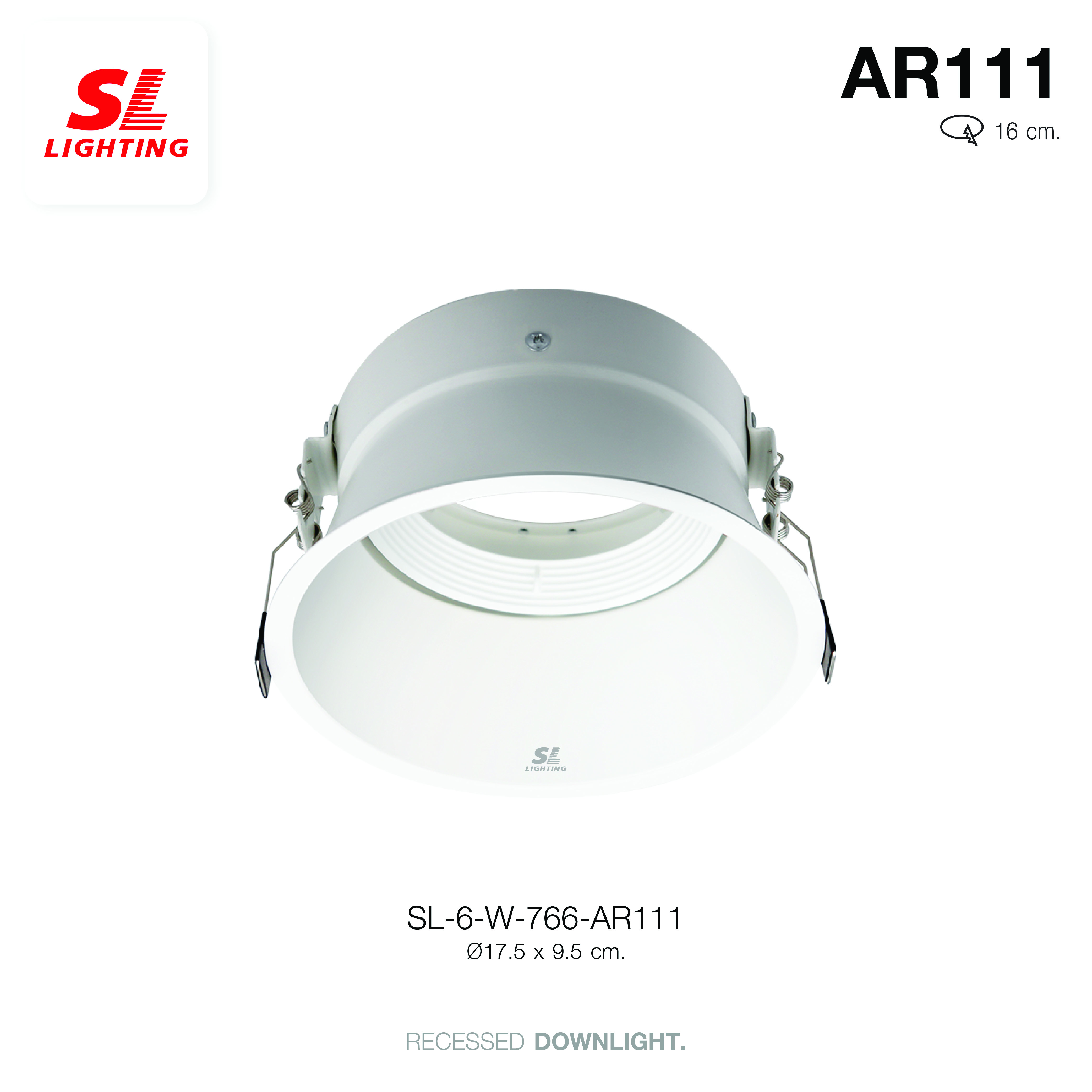 ดาวน์ไลท์ SL LIGHTING 766 AR111 7 นิ้ว ทรงกลม สีขาว_1