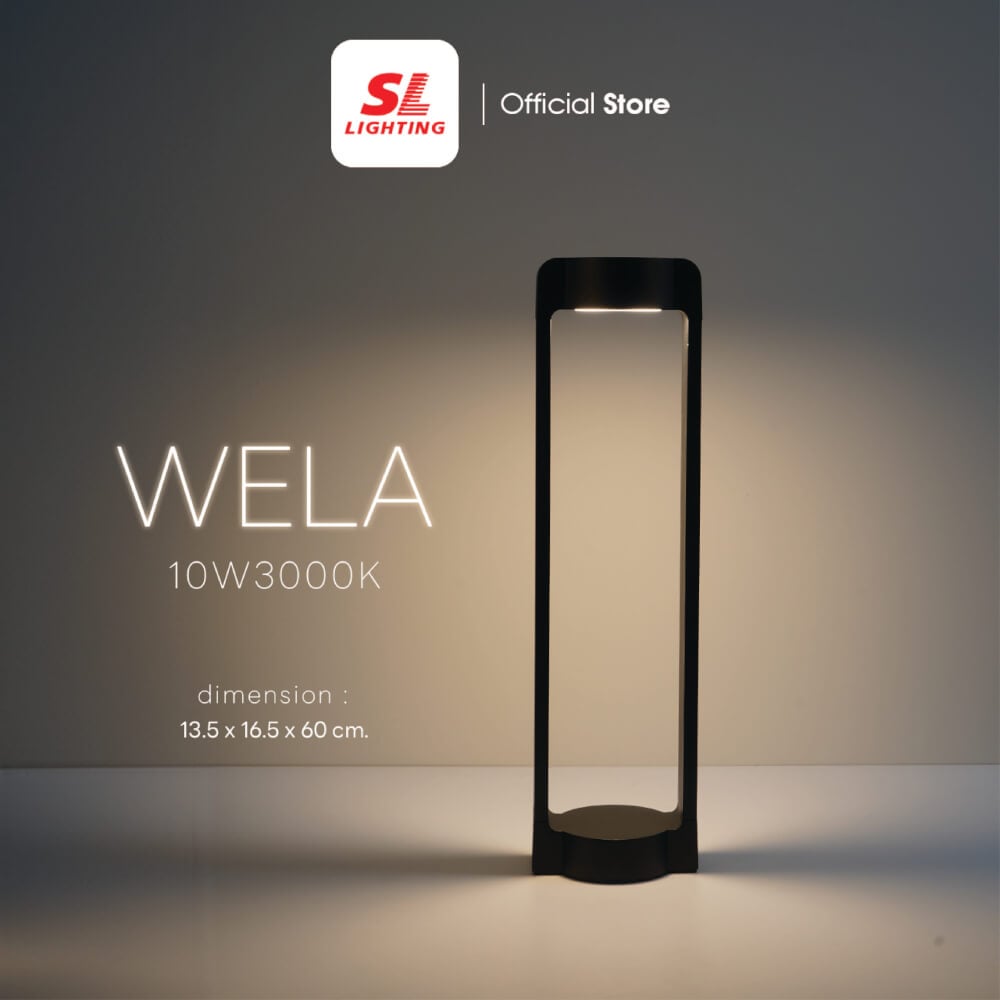 ไฟทางเดิน LED SL LIGHTING WELA 10 วัตต์ WARM WHITE สีดำ