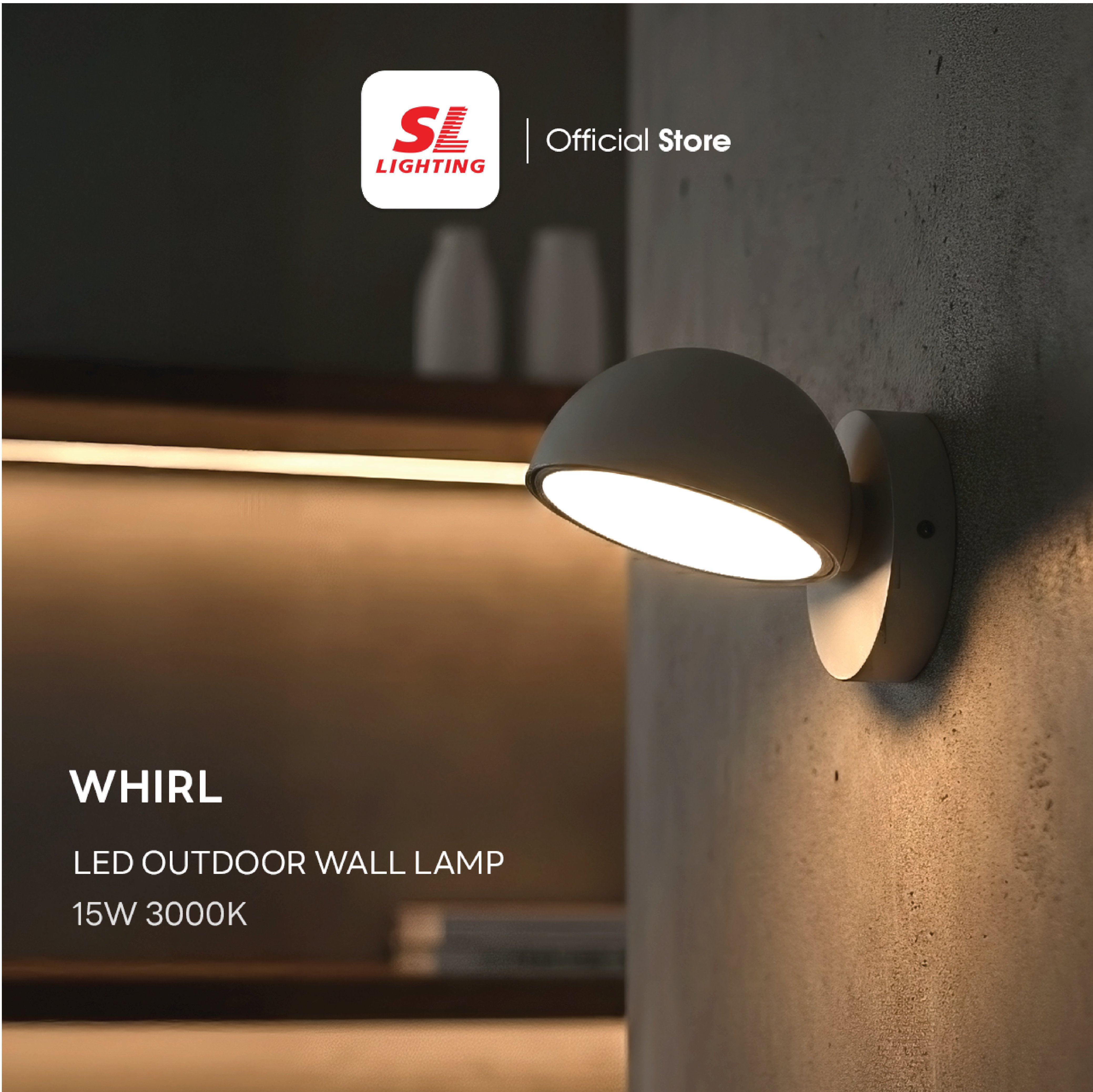 ไฟผนังภายนอก LED SL LIGHTING WHIRL 15 วัตต์ WARM WHITE สีเทา_6