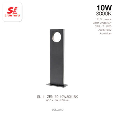 ไฟทางเดิน LED SL LIGHTING ZEN 10 วัตต์ WARM WHITE สีดำ_1