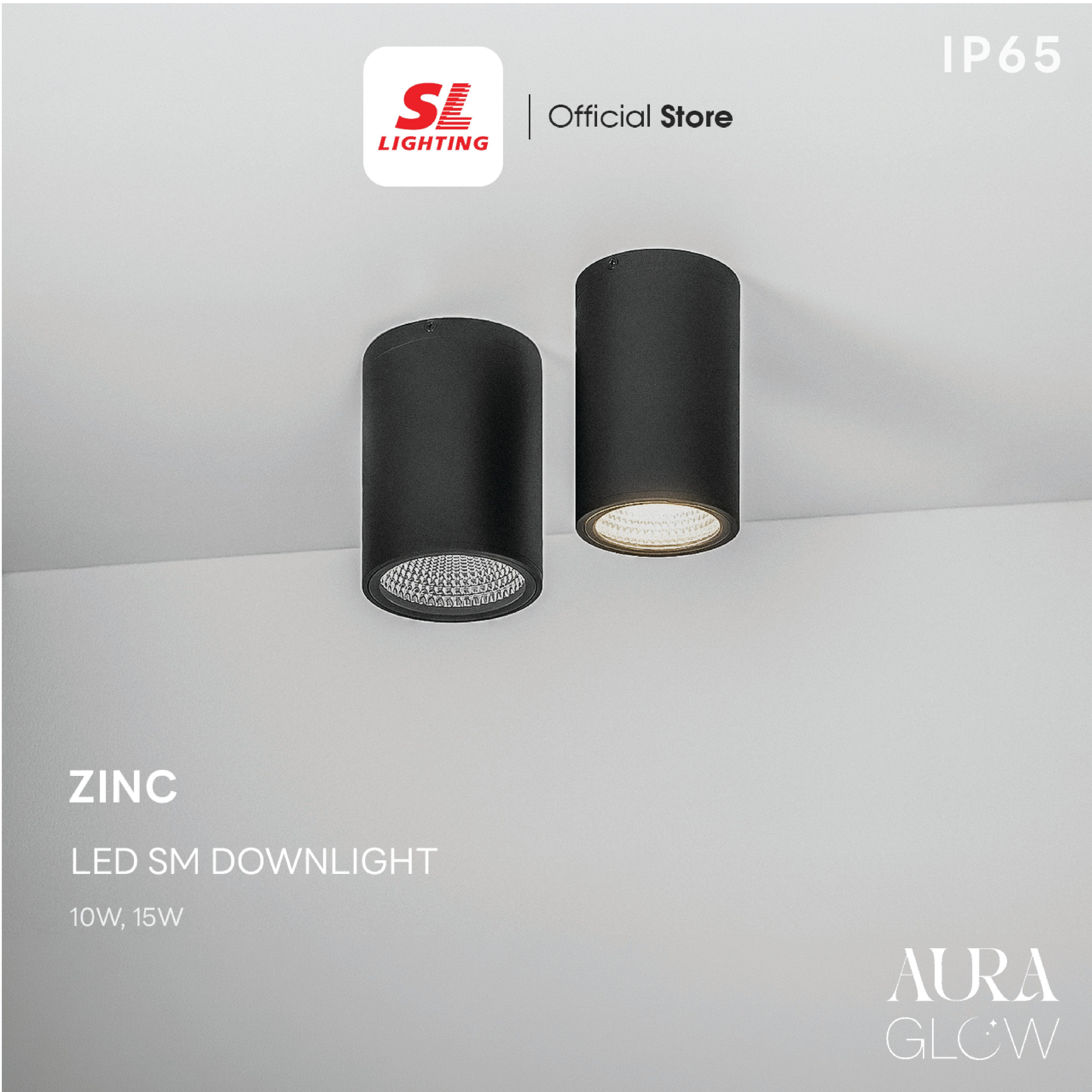 ดาวน์ไลท์ SL LIGHTING ZINC กลม 10 วัตต์ WARM WHITE สีดำ มุมกระจายแสง 60 องศา_1