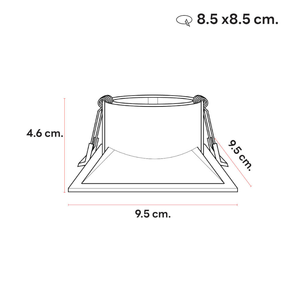 ดาวน์ไลท์ SL LIGHTING 572 ทรงสี่เหลี่ยม สีขาว