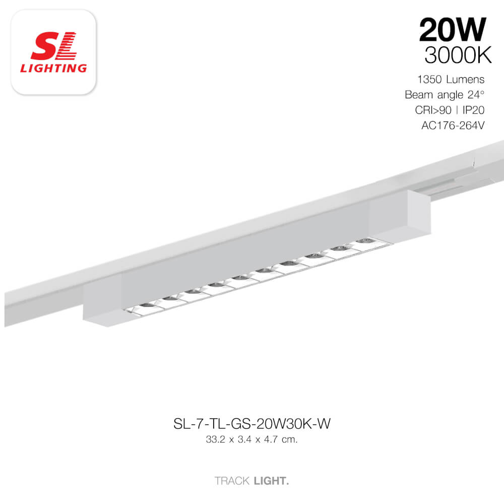 แทรคไลท์ LED SL LIGHTING TL-GS 20 วัตต์ WARM WHITE สีขาว