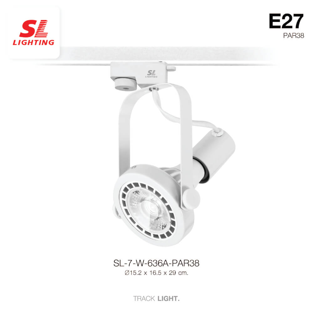 แทรคไลท์ ติดราง E27 PAR38 SL LIGHTING 636A สีขาว