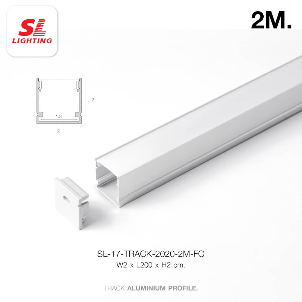 รางไฟเส้นอะลูมิเนียม SL LIGHTING 2020 2 เมตร สีเทา (แบบติดลอย)_2