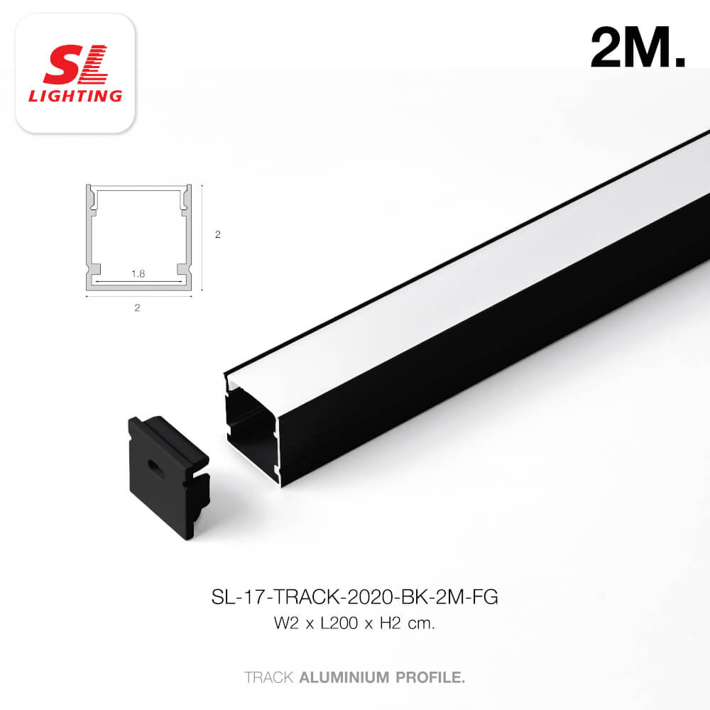 รางไฟเส้นอะลูมิเนียม SL LIGHTING 2020 2 เมตร สีดำ (แบบติดลอย)