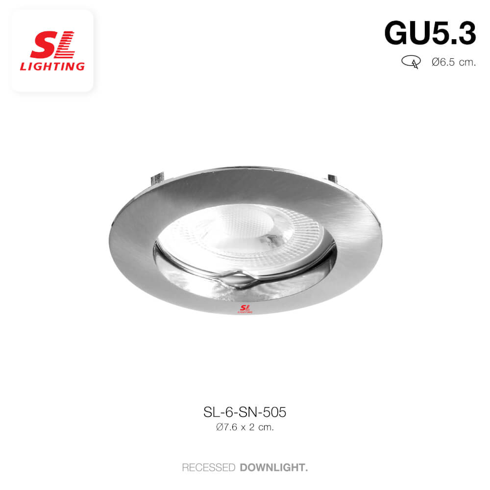 ดาวน์ไลท์ SL LIGHTING 505 ทรงกลม สีเงิน