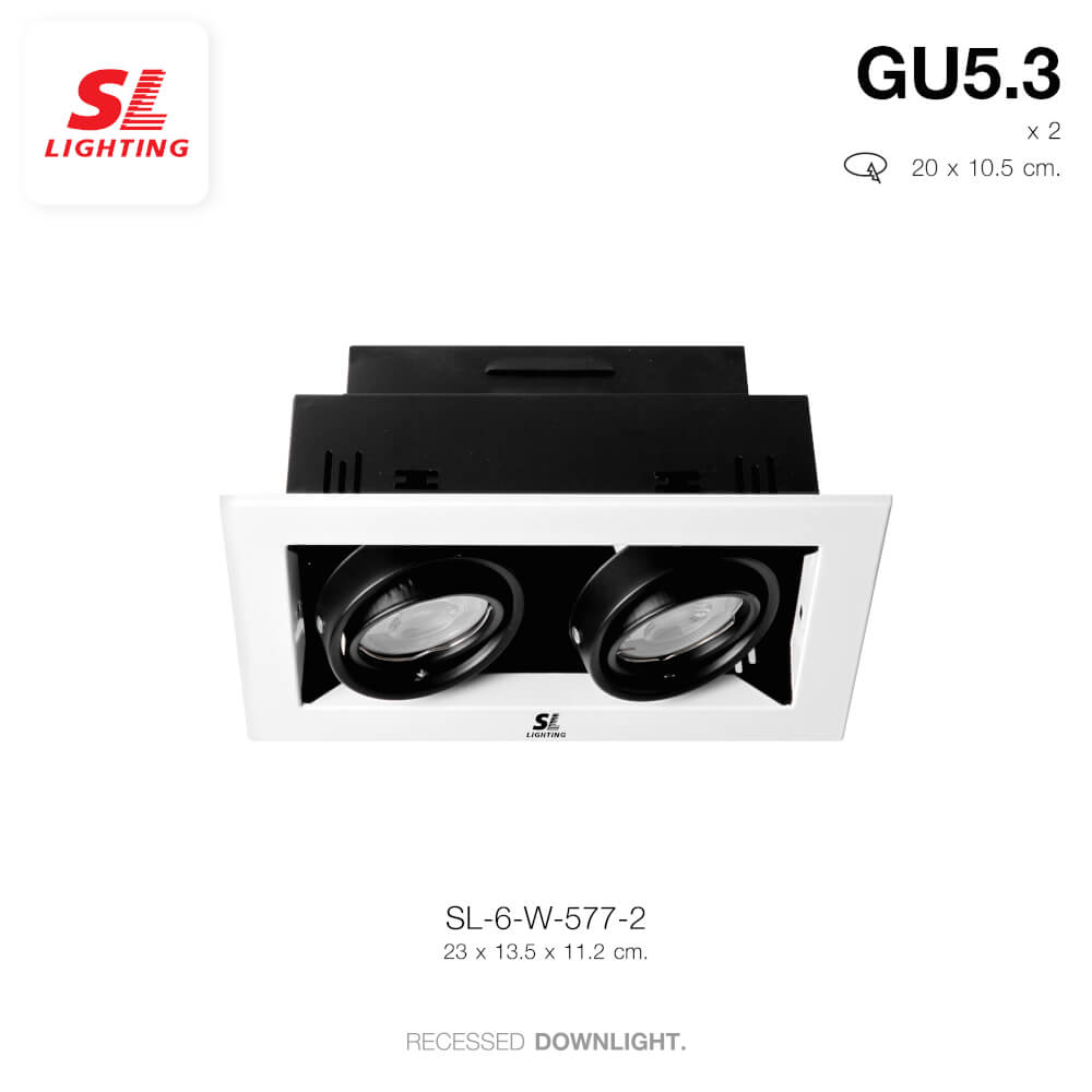 ดาวน์ไลท์ SL LIGHTING 577-2 ทรงสี่เหลี่ยม สีขาว
