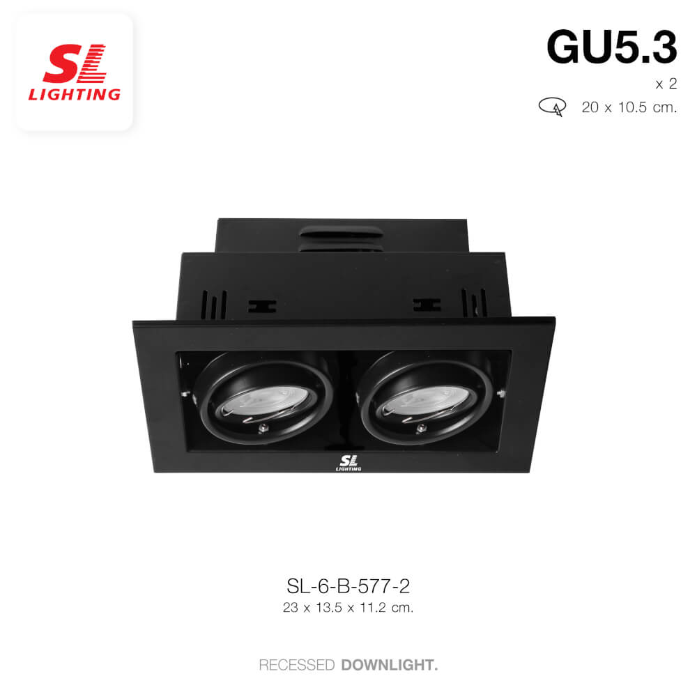 ดาวน์ไลท์ SL LIGHTING 577-2 ทรงสี่เหลี่ยม สีดำ