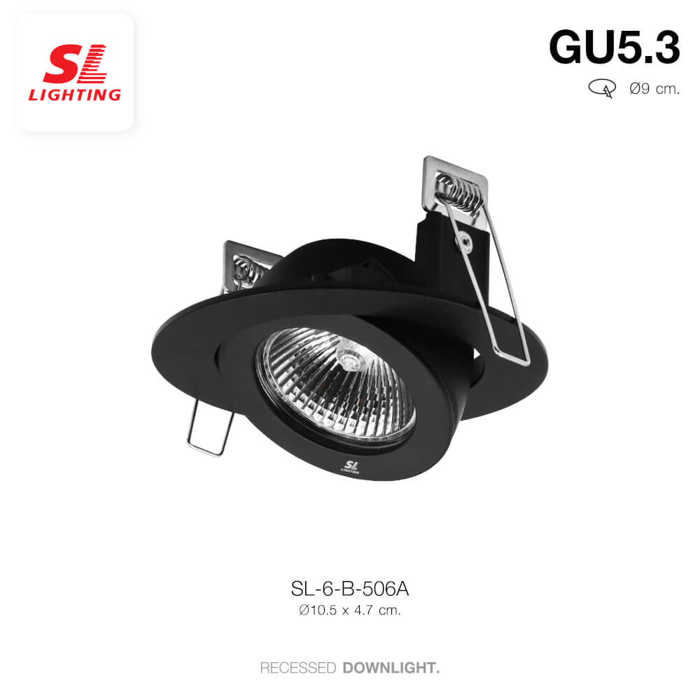 ดาวน์ไลท์ SL LIGHTING 506A ทรงกลม สีดำ