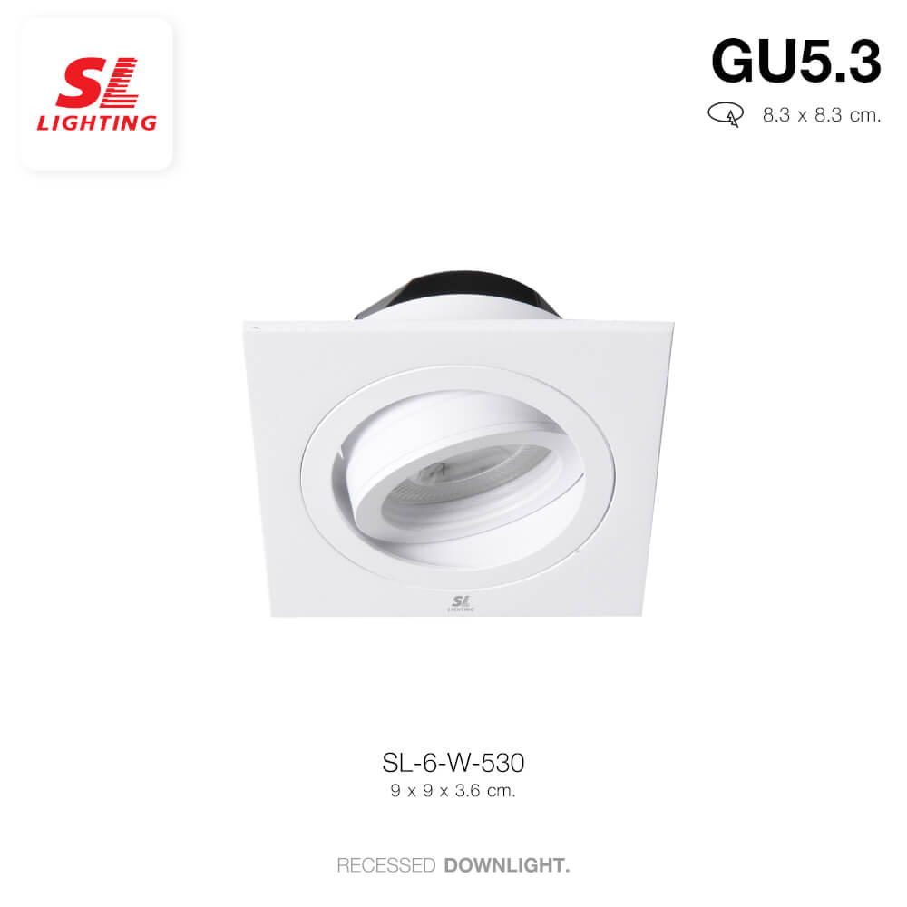 ดาวน์ไลท์ SL LIGHTING 530 ทรงสี่เหลี่ยม สีขาว