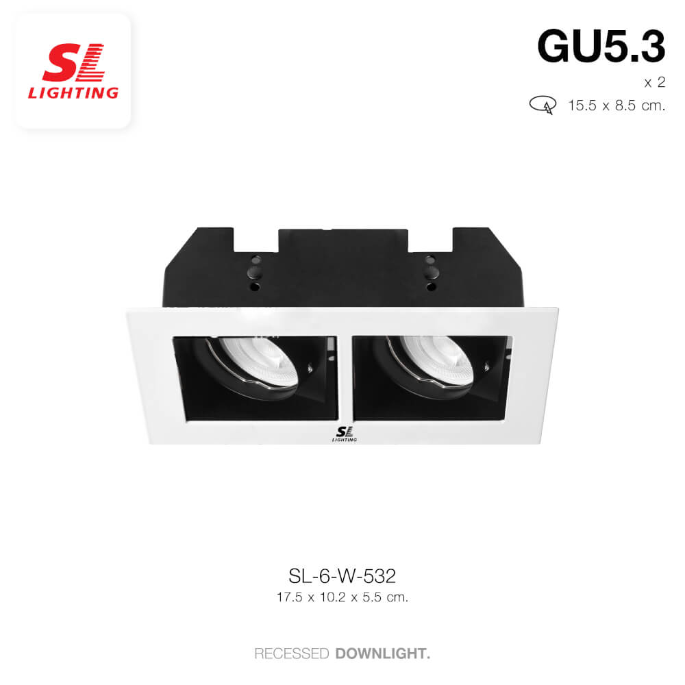 ดาวน์ไลท์ SL LIGHTING 532 ทรงสี่เหลี่ยม สีขาว