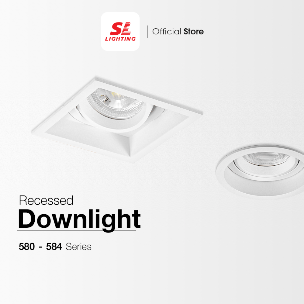 ดาวน์ไลท์ SL LIGHTING 584 สีขาว สี่เหลี่ยม