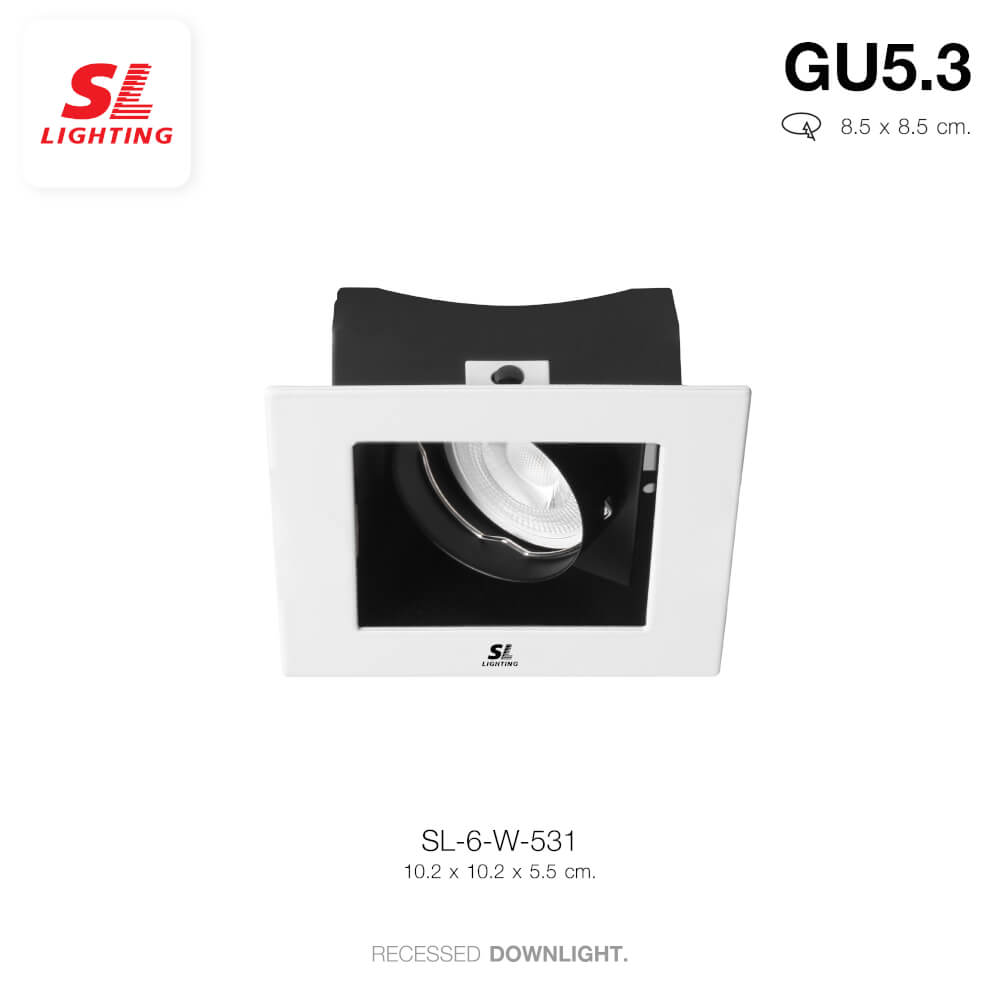 ดาวน์ไลท์ SL LIGHTING 531 ทรงสี่เหลี่ยม สีขาว