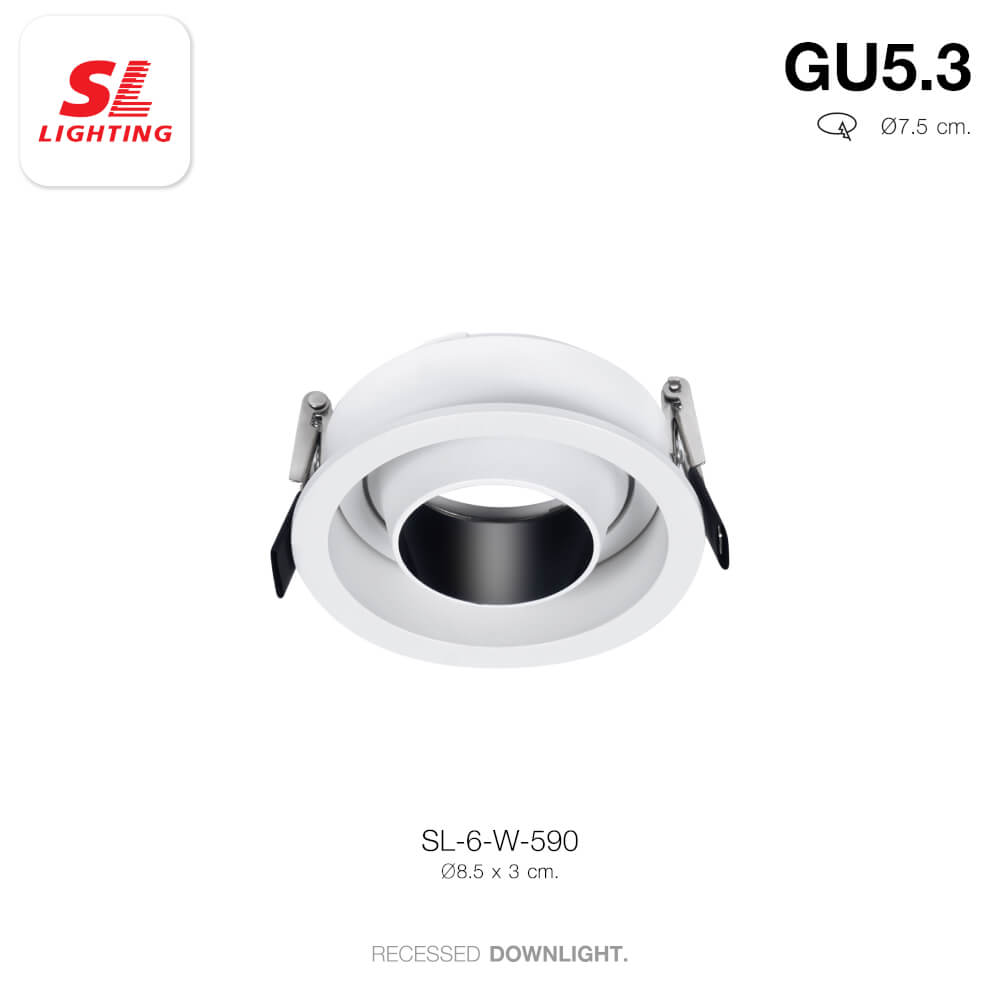 ดาวน์ไลท์ SL LIGHTING 590 ทรงกลม สีขาว