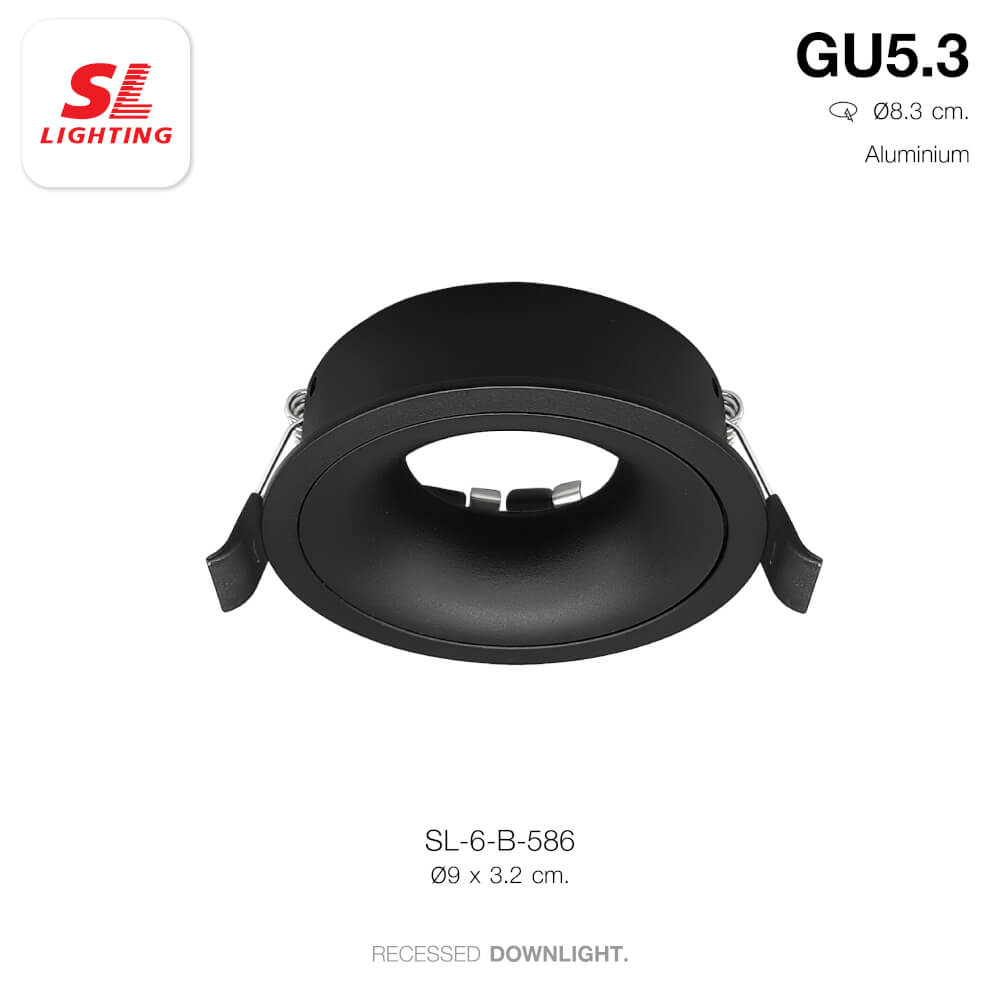 ดาวน์ไลท์ SL LIGHTING 586 ทรงกลม สีดำ
