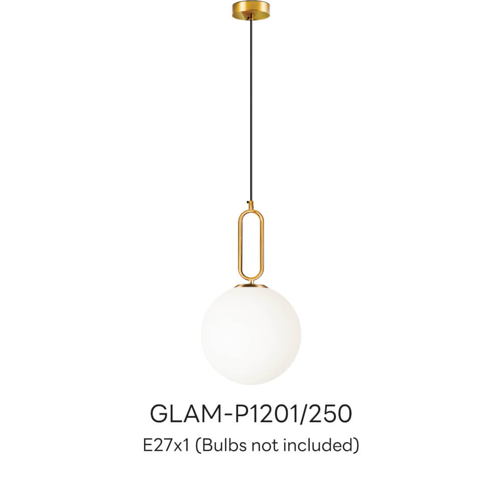 ไฟช่อ สไตล์ GLAMOROUS SL LIGHTING รุ่น GLAM-P1201/250 E27 สีขาว/ทอง 1 หัว
