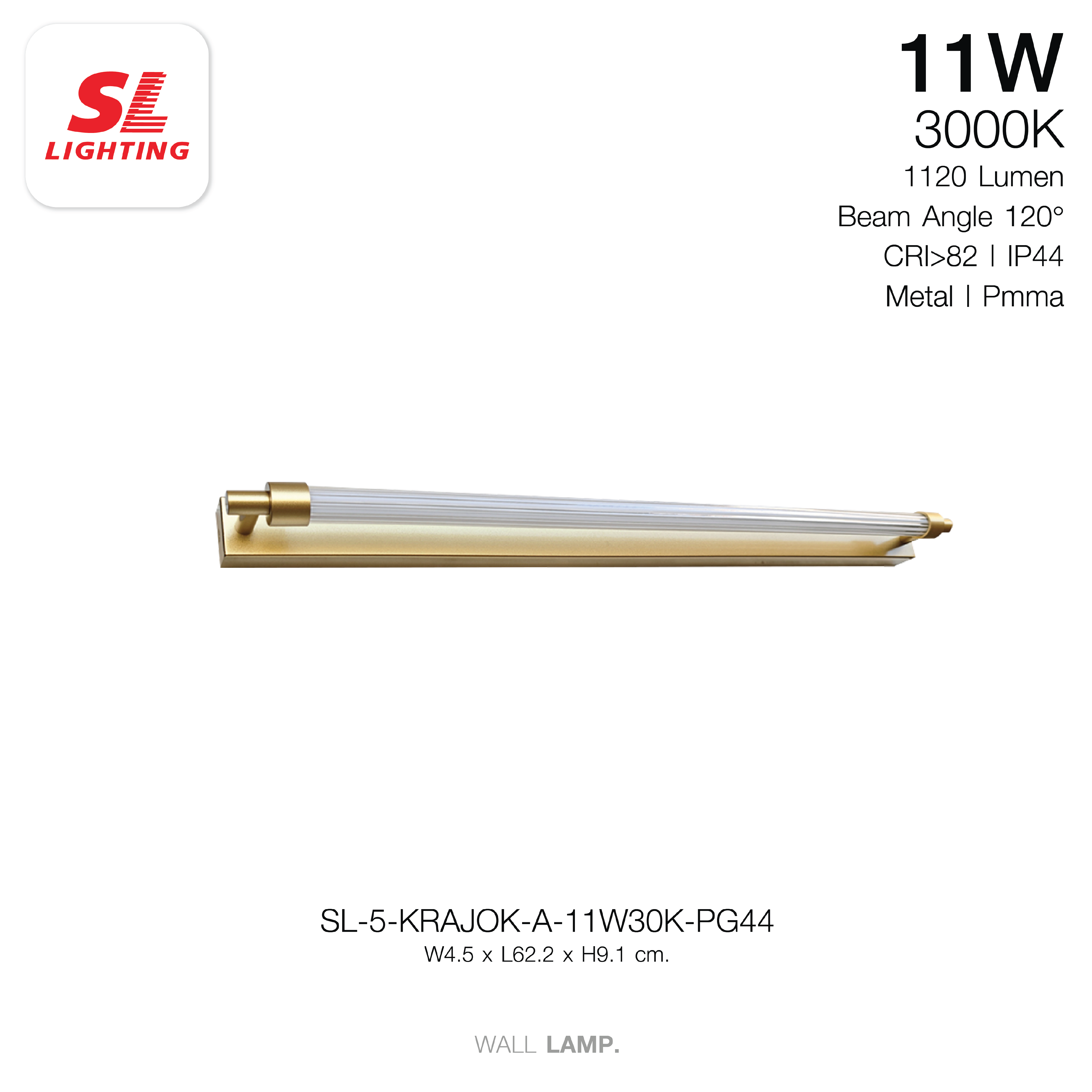 ไฟกิ่งภายใน LED SL LIGHTING KRAJOK-A 11 วัตต์ WARM WHITE สีทอง