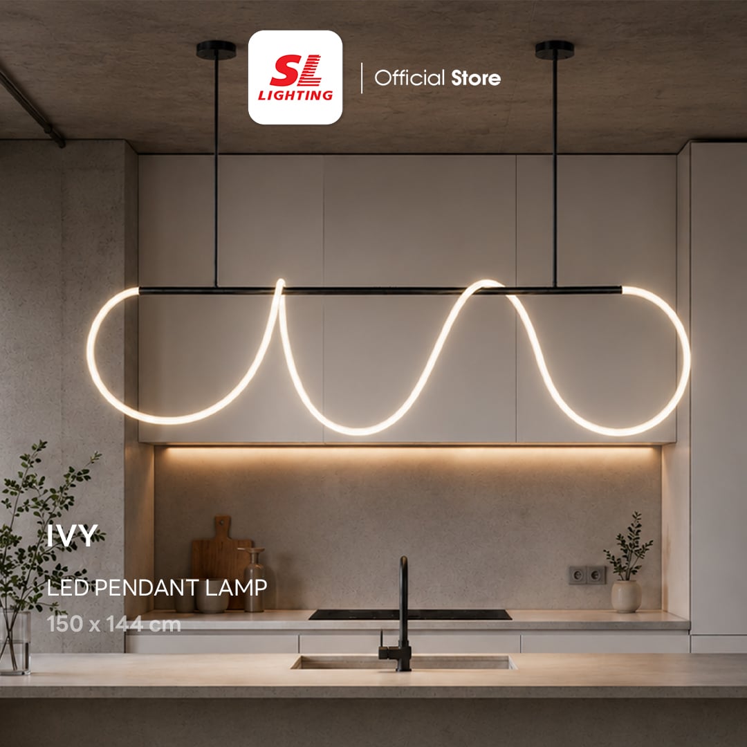 ไฟห้อยเดี่ยว LED SL LIGHTING รุ่น IVY 35 วัตต์ WARM WHITE สีดำ