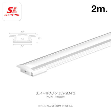 รางไฟเส้นอะลูมิเนียม SL LIGHTING 1202 2 เมตร สีเทา (แบบฝัง)_1