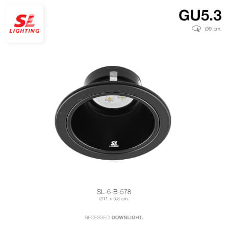 ดาวน์ไลท์ SL LIGHTING 578 ทรงกลม สีดำ_2